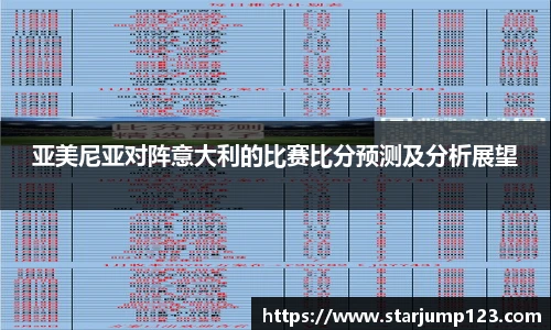 亚美尼亚对阵意大利的比赛比分预测及分析展望